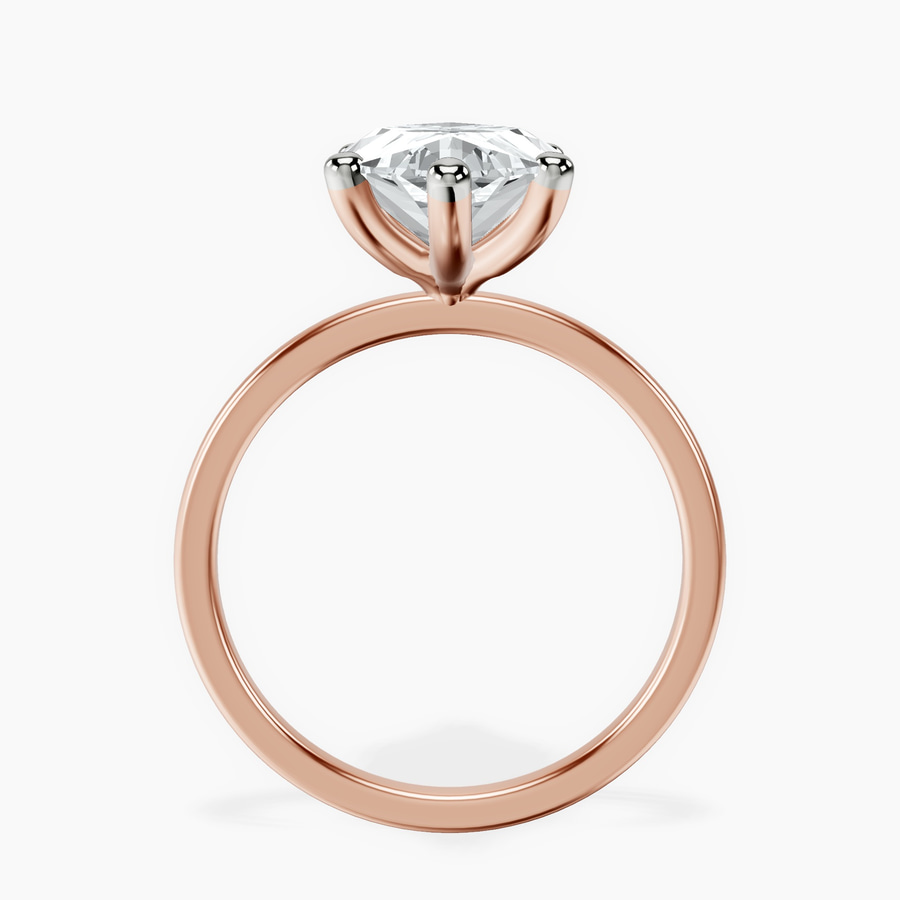 10kt Rose Gold Four Prong Solitaire 1.5mm Lab Diamond Ring side right image one