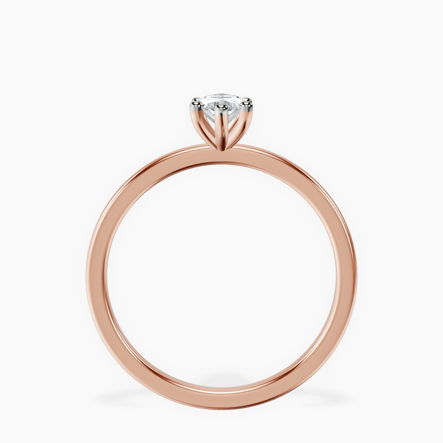 10kt Rose Gold Four Prong Solitaire 1.5mm Lab Diamond Ring side right image one