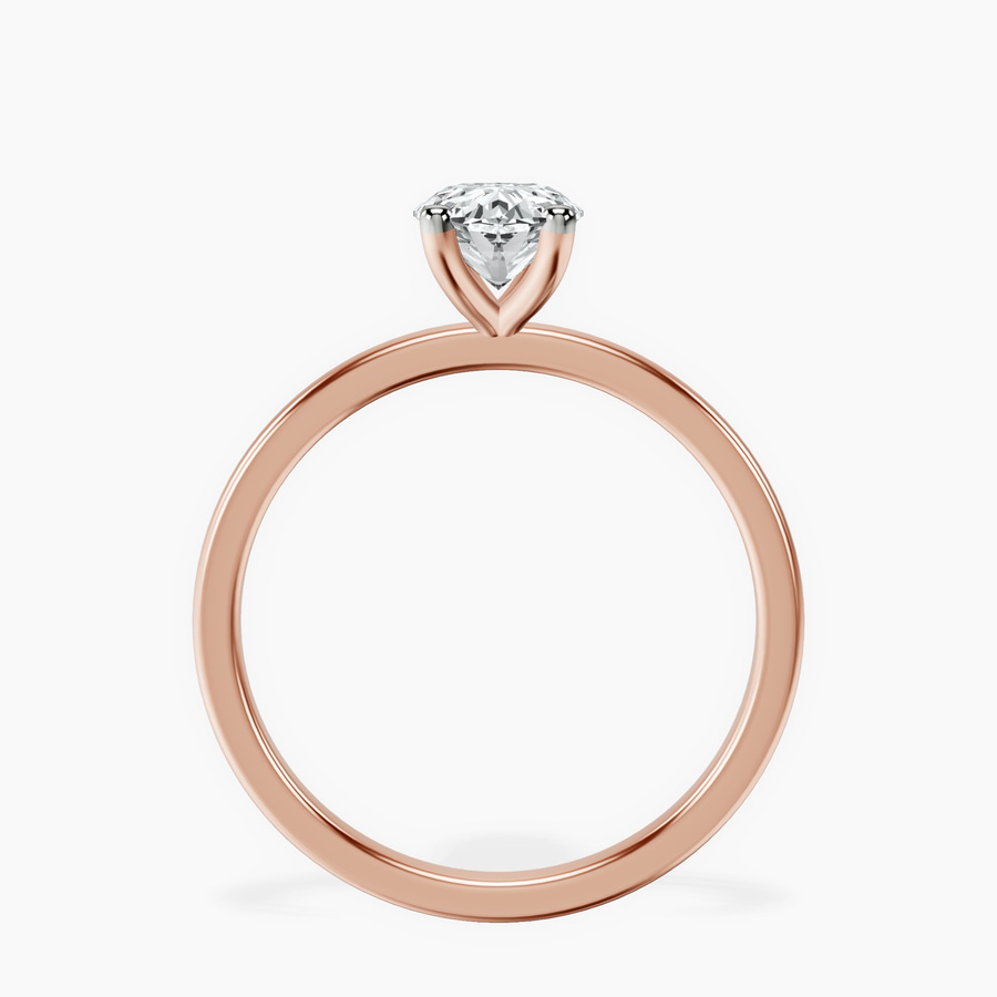 10kt Rose Gold Four Prong Solitaire 1.5mm Lab Diamond Ring side right image one