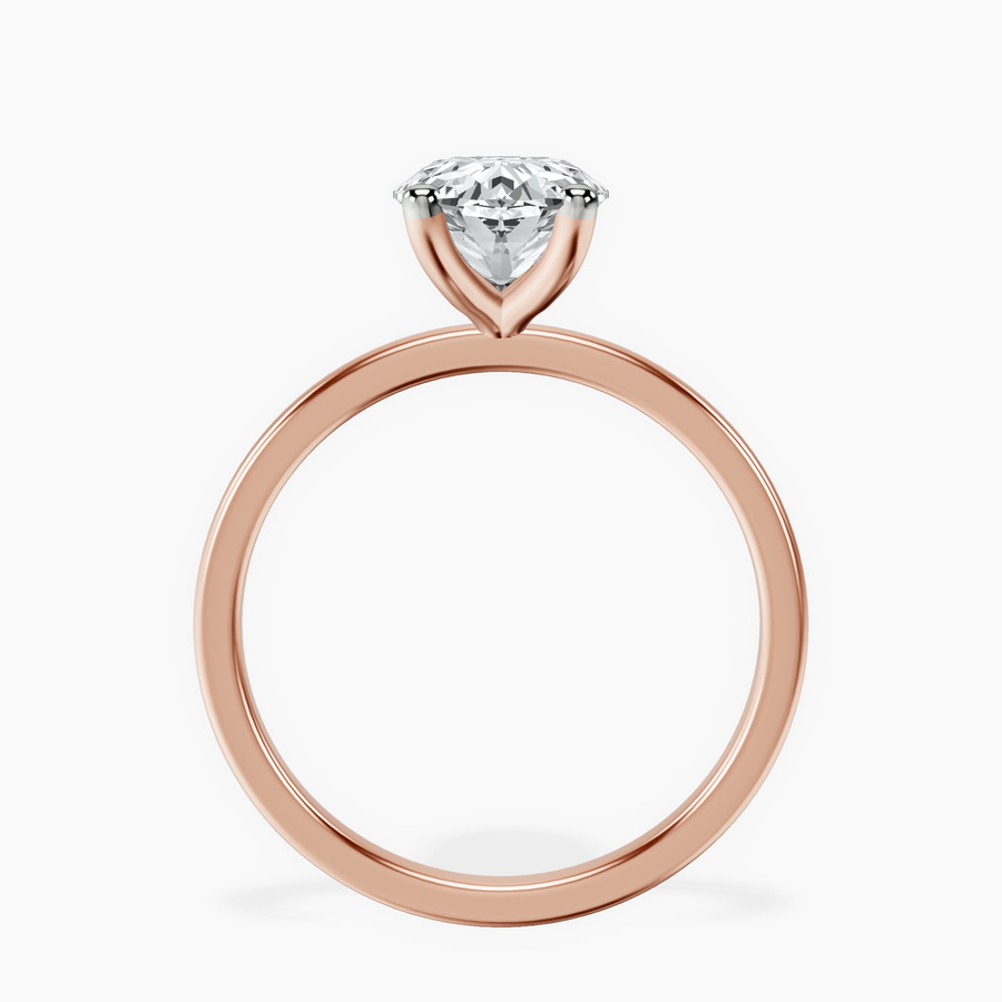 10kt Rose Gold Four Prong Solitaire 1.5mm Lab Diamond Ring side right image one