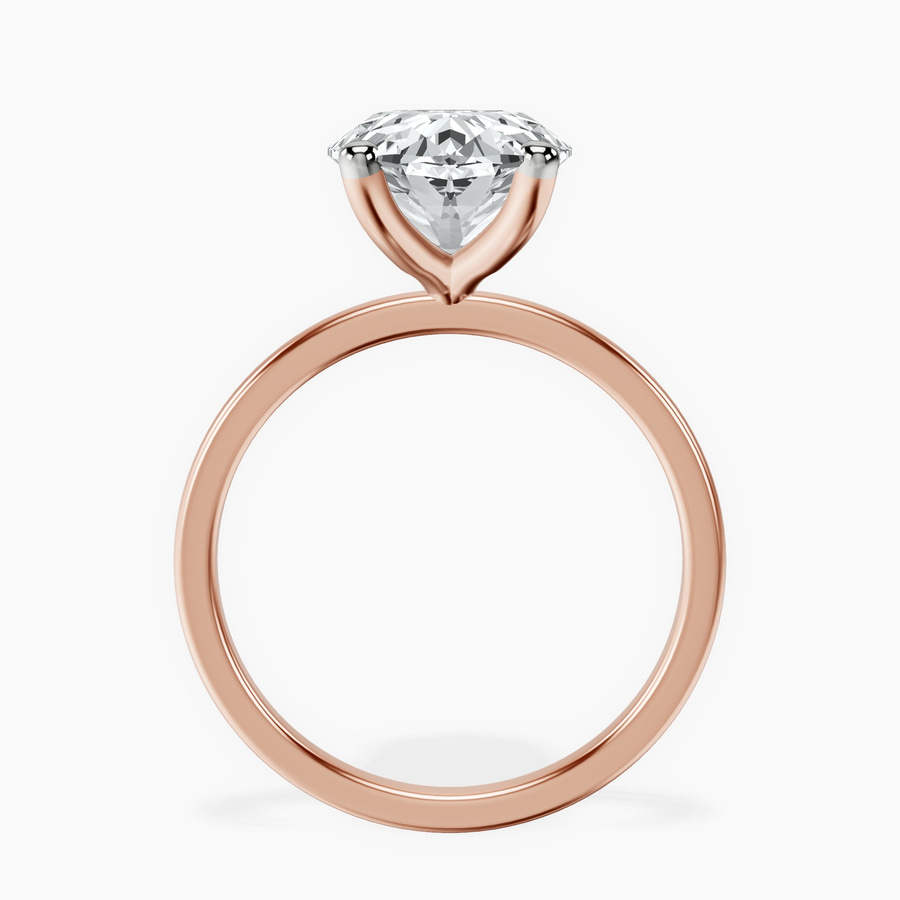 10kt Rose Gold Four Prong Solitaire 1.5mm Lab Diamond Ring side right image one