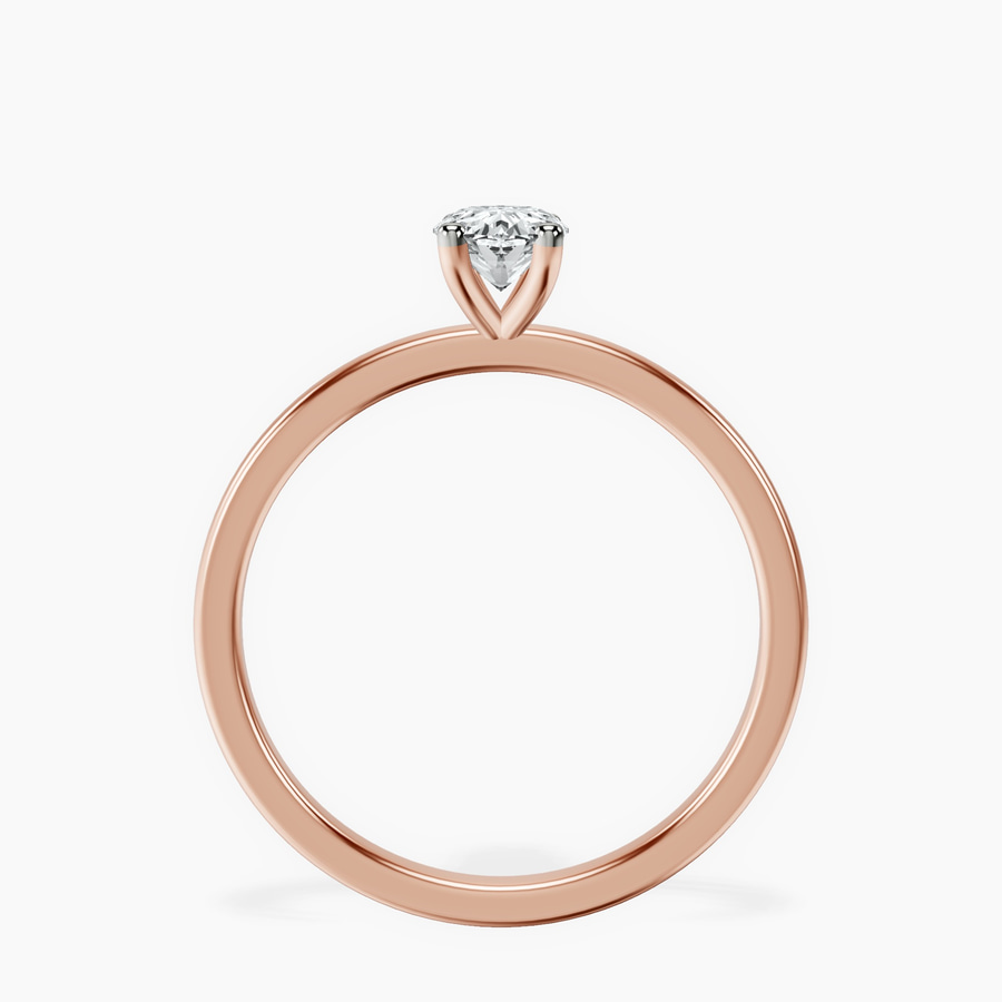 10kt Rose Gold Four Prong Solitaire 1.5mm Lab Diamond Ring side right image one