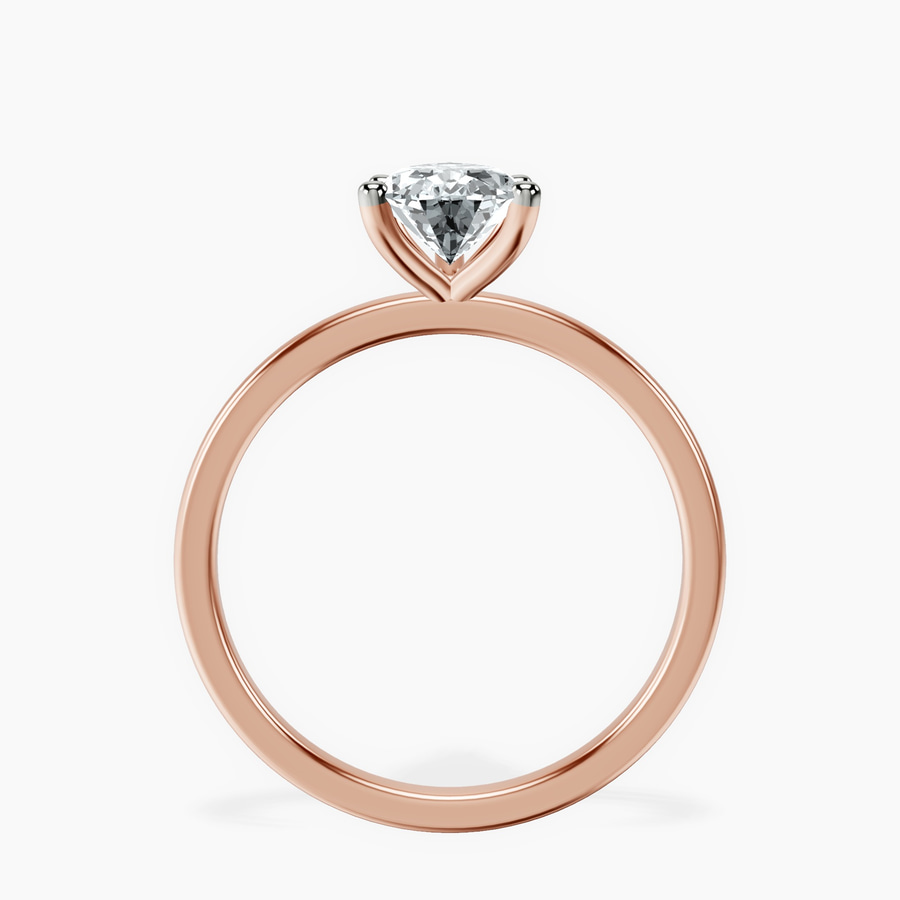 10kt Rose Gold Four Prong Solitaire 1.5mm Lab Diamond Ring side right image one