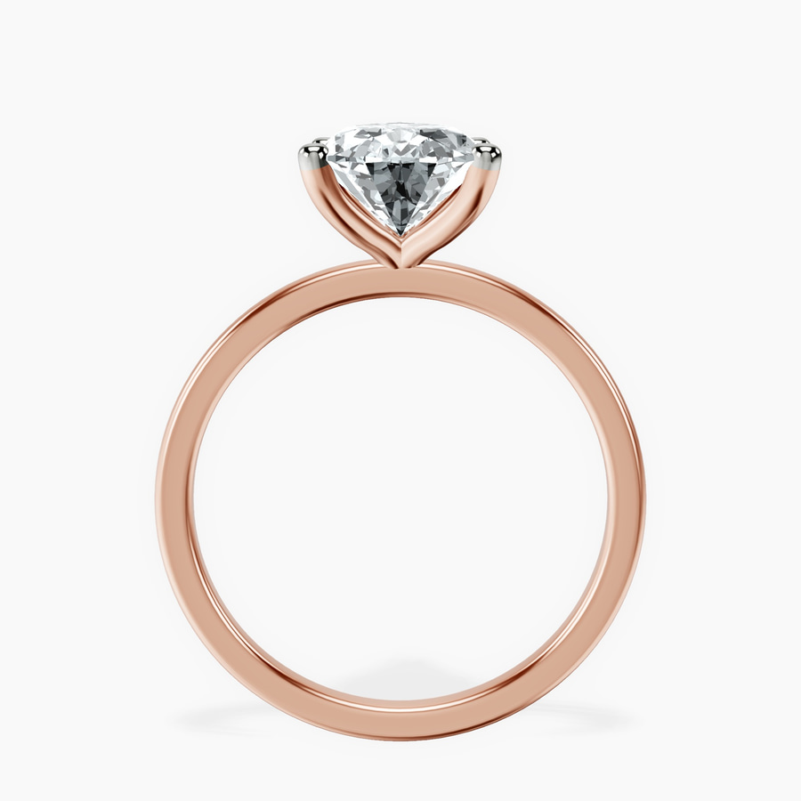 10kt Rose Gold Four Prong Solitaire 1.5mm Lab Diamond Ring side right image one