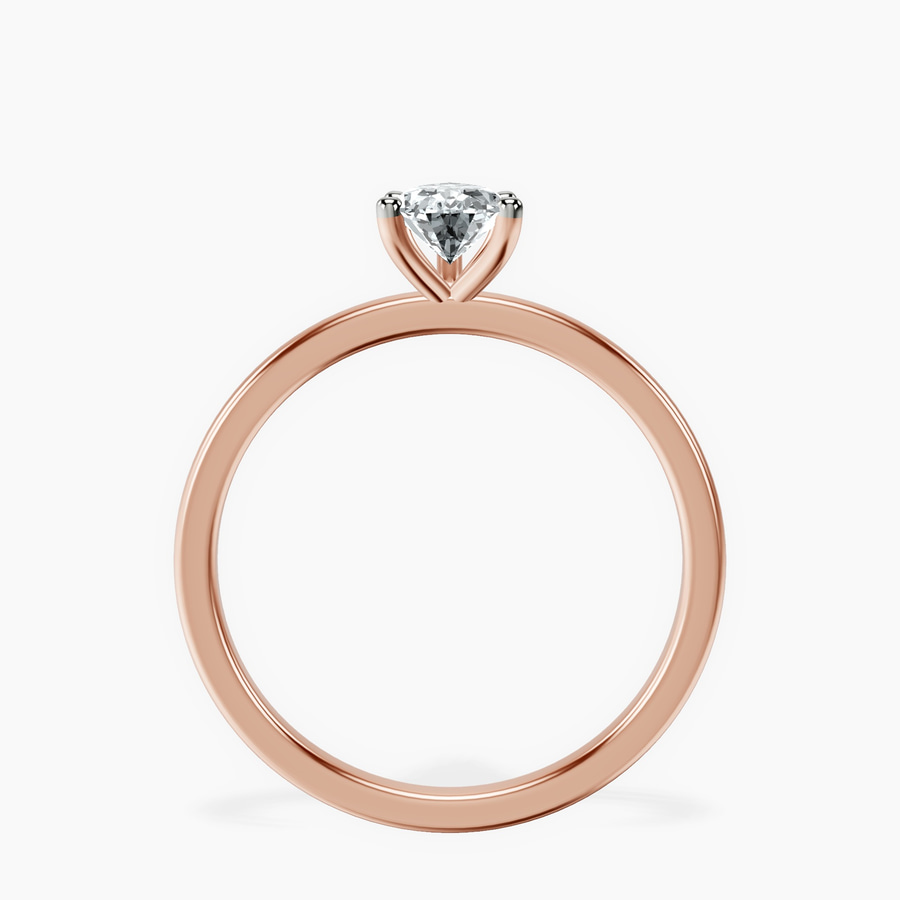 10kt Rose Gold Four Prong Solitaire 1.5mm Lab Diamond Ring side right image one