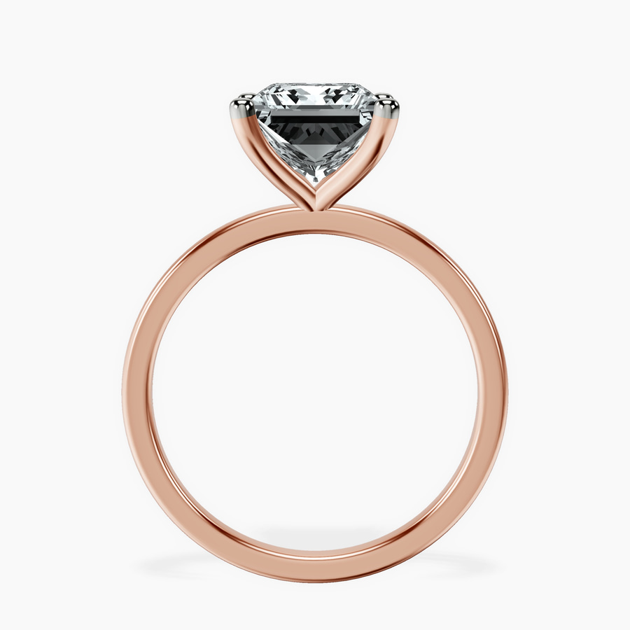 10kt Rose Gold Four Prong Solitaire 1.5mm Lab Diamond Ring side right image one