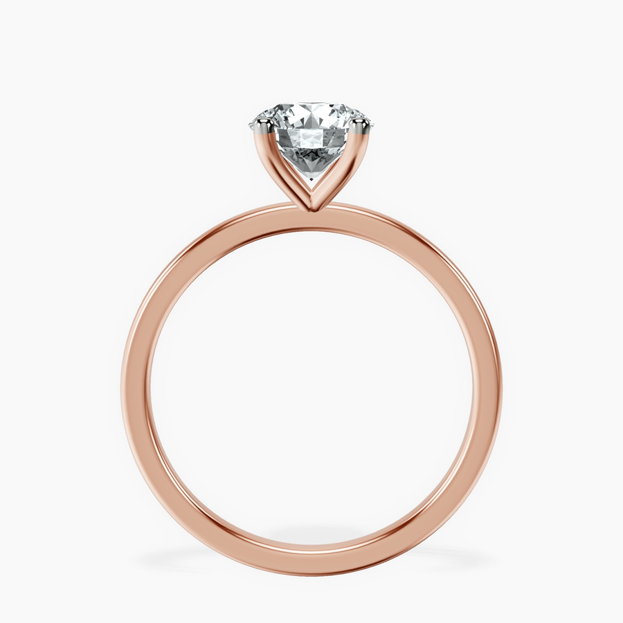 10kt Rose Gold Four Prong Solitaire 1.5mm Lab Diamond Ring side right image one