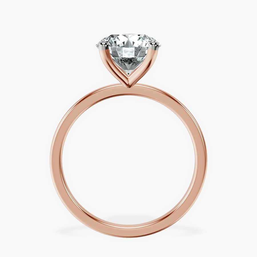 10kt Rose Gold Four Prong Solitaire 1.5mm Lab Diamond Ring side right image one