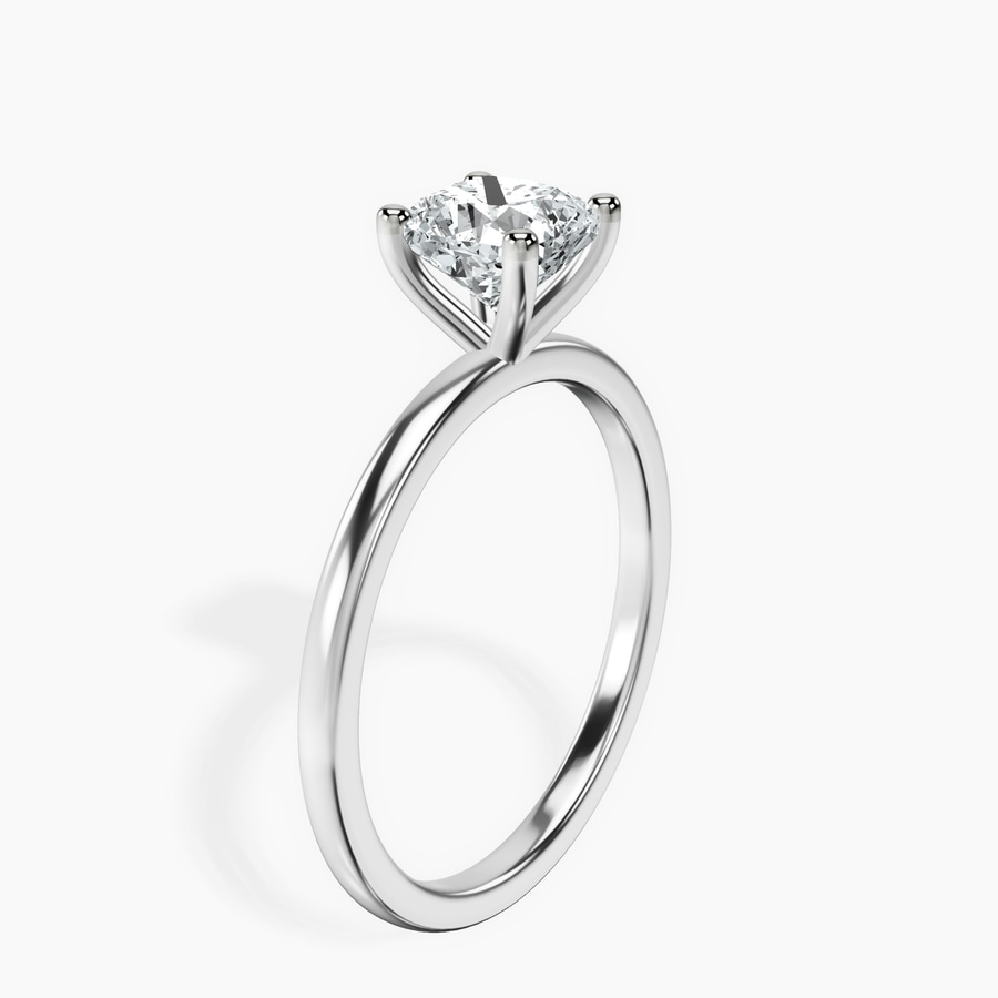 10kt White Gold Four Prong Solitaire 1.5mm Lab Diamond Ring standing product image one