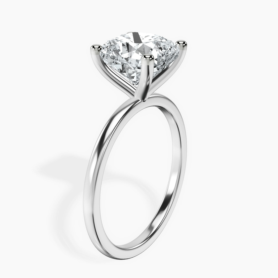 10kt White Gold Four Prong Solitaire 1.5mm Lab Diamond Ring standing product image one