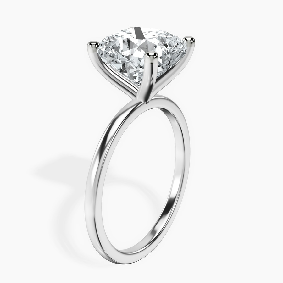 10kt White Gold Four Prong Solitaire 1.5mm Lab Diamond Ring standing product image one