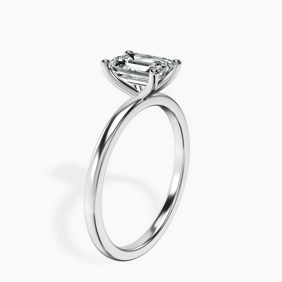 Platinum Four Prong Solitaire 1.5mm Lab Diamond Ring standing product image one