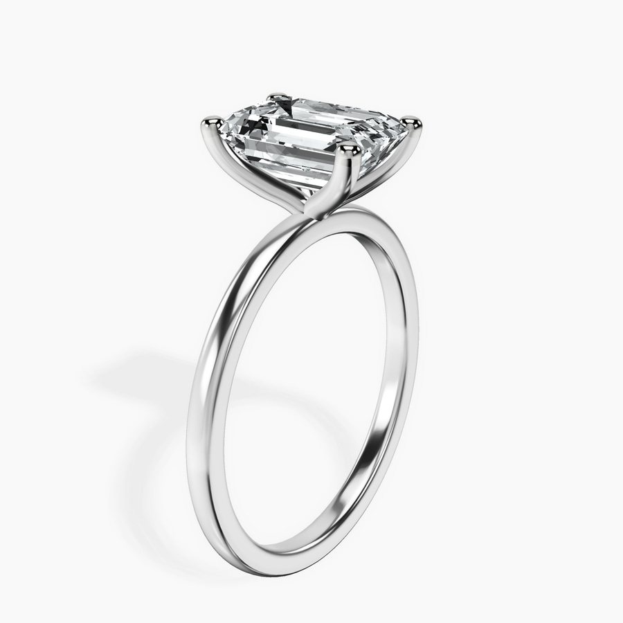 10kt White Gold Four Prong Solitaire 1.5mm Lab Diamond Ring standing product image one