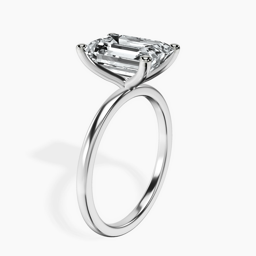 10kt White Gold Four Prong Solitaire 1.5mm Lab Diamond Ring standing product image one