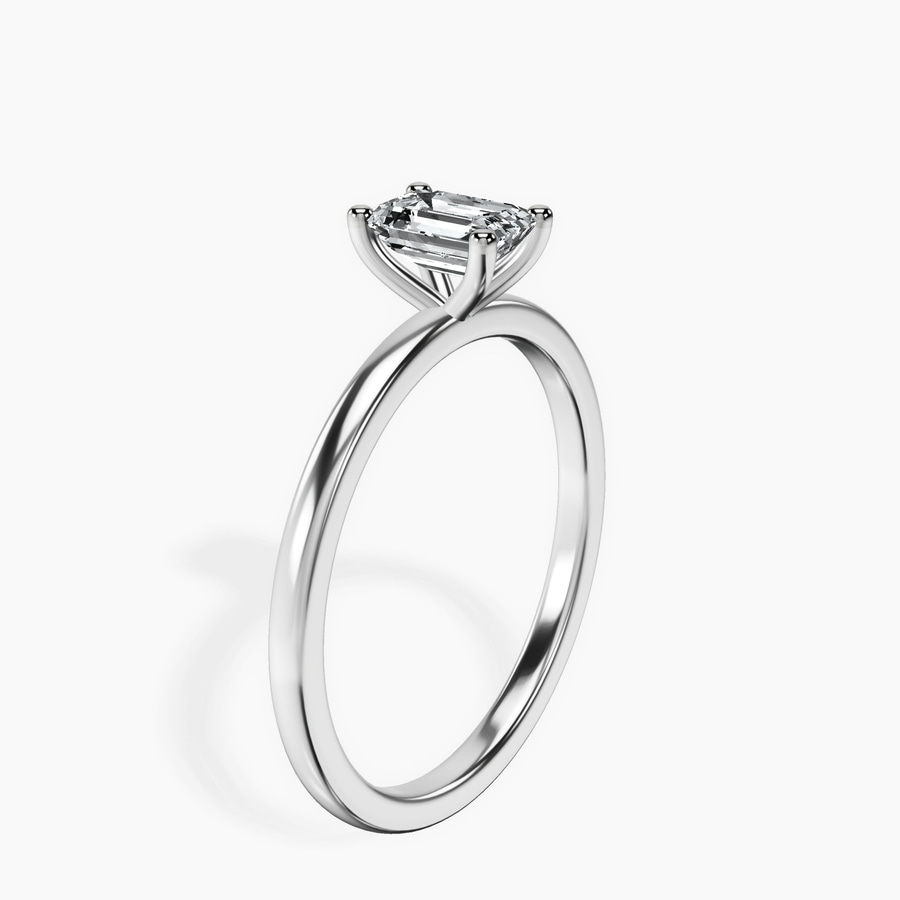 10kt White Gold Four Prong Solitaire 1.5mm Lab Diamond Ring standing product image one