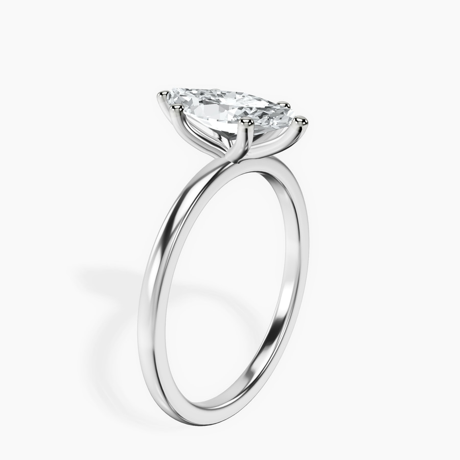 Platinum Four Prong Solitaire 1.5mm Lab Diamond Ring standing product image one