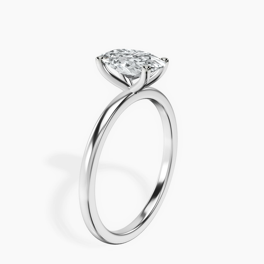 10kt White Gold Four Prong Solitaire 1.5mm Lab Diamond Ring standing product image one