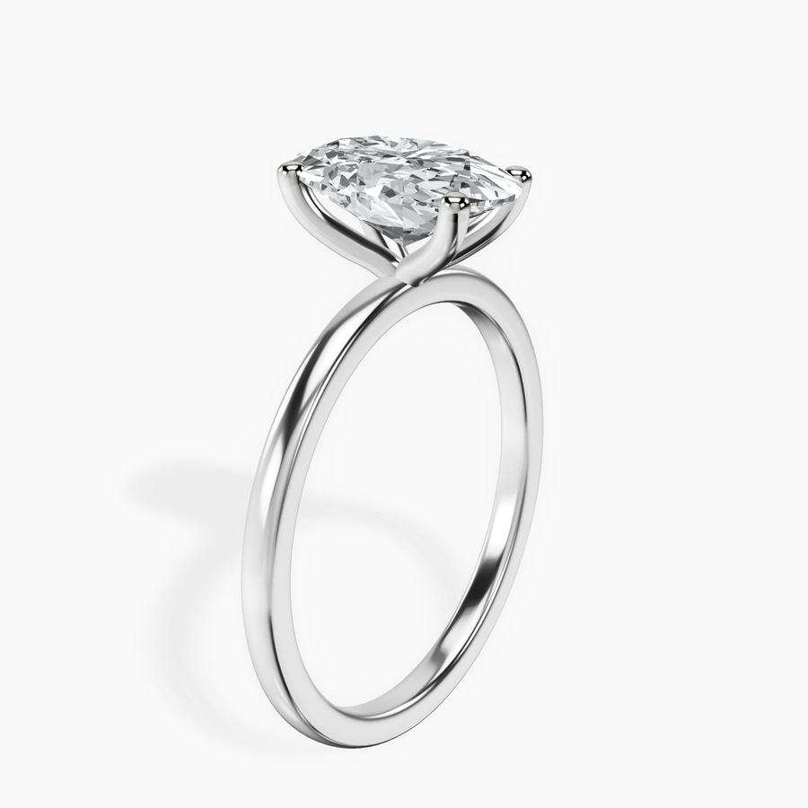 14ct White Gold Four Prong Solitaire 1.5mm Lab Diamond Ring standing product image one