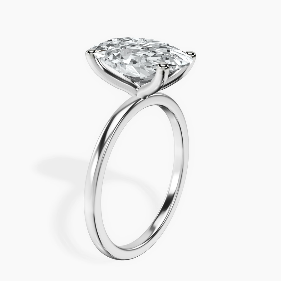 10kt White Gold Four Prong Solitaire 1.5mm Lab Diamond Ring standing product image one