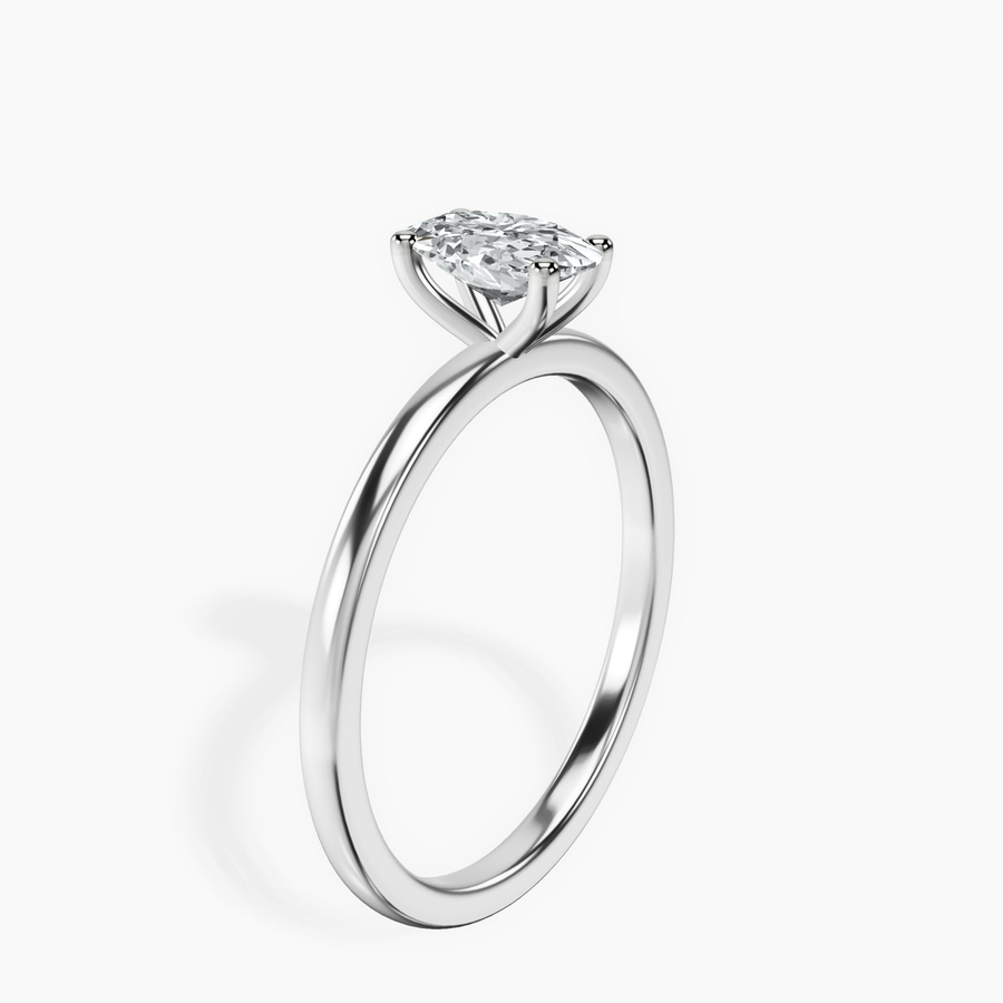 10kt White Gold Four Prong Solitaire 1.5mm Lab Diamond Ring standing product image one