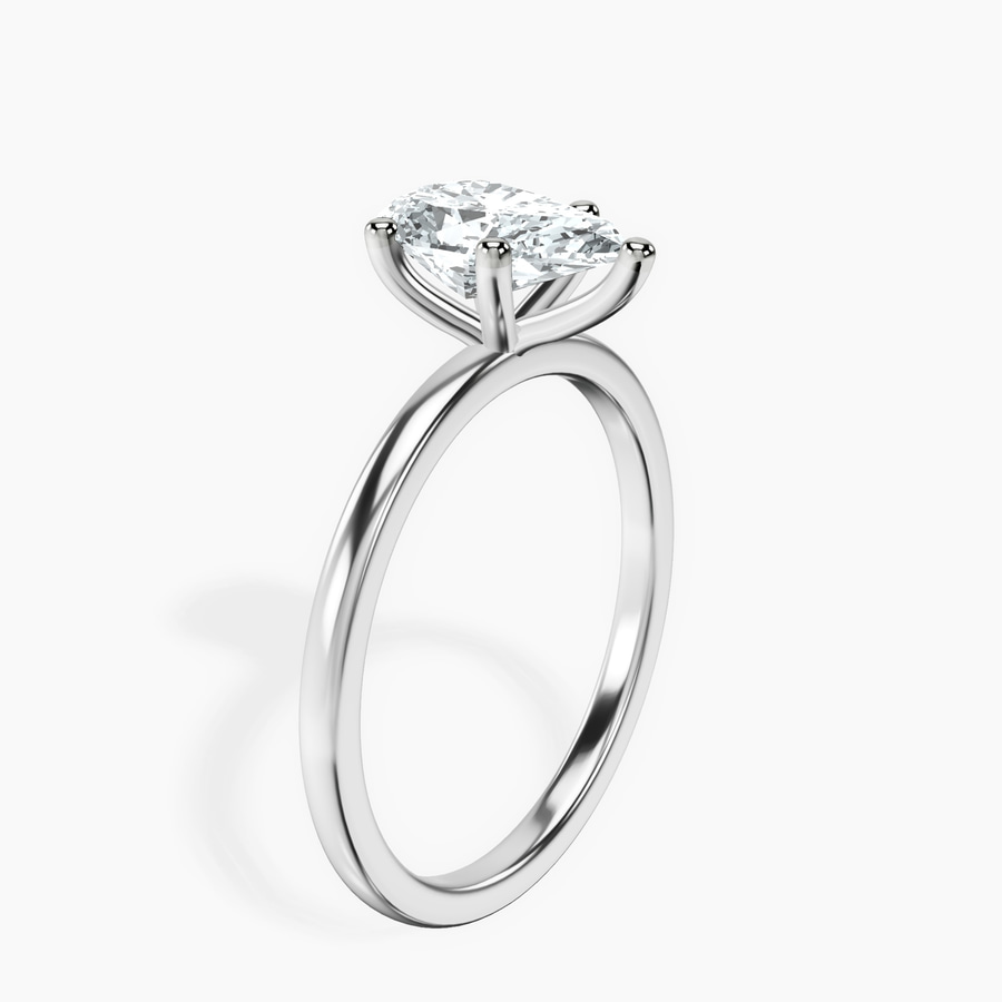 Platinum Four Prong Solitaire 1.5mm Lab Diamond Ring standing product image one