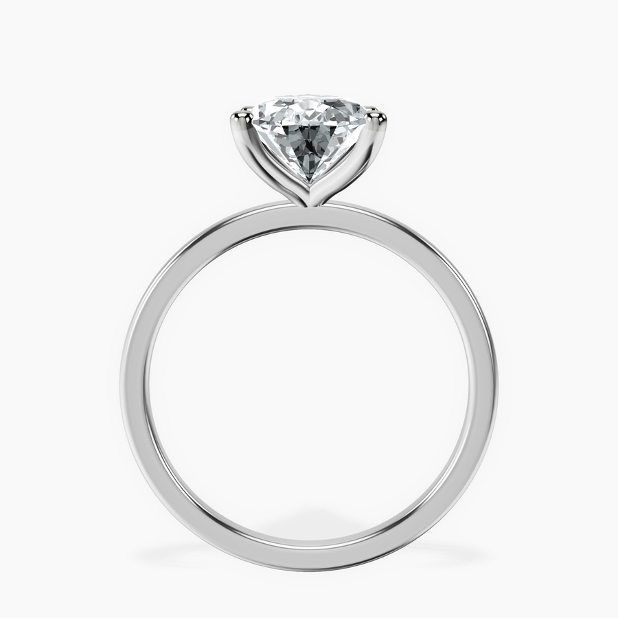 10kt White Gold Four Prong Solitaire 1.5mm Lab Diamond Ring side right image one