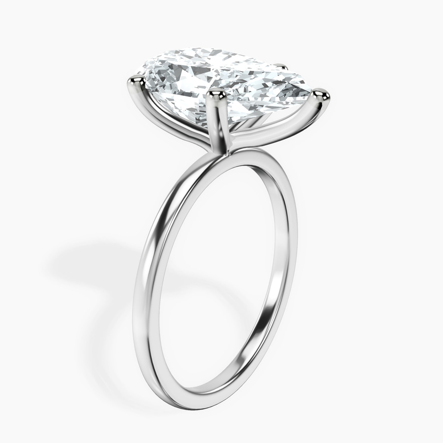10ct White Gold Four Prong Solitaire 1.5mm Lab Diamond Ring standing product image one
