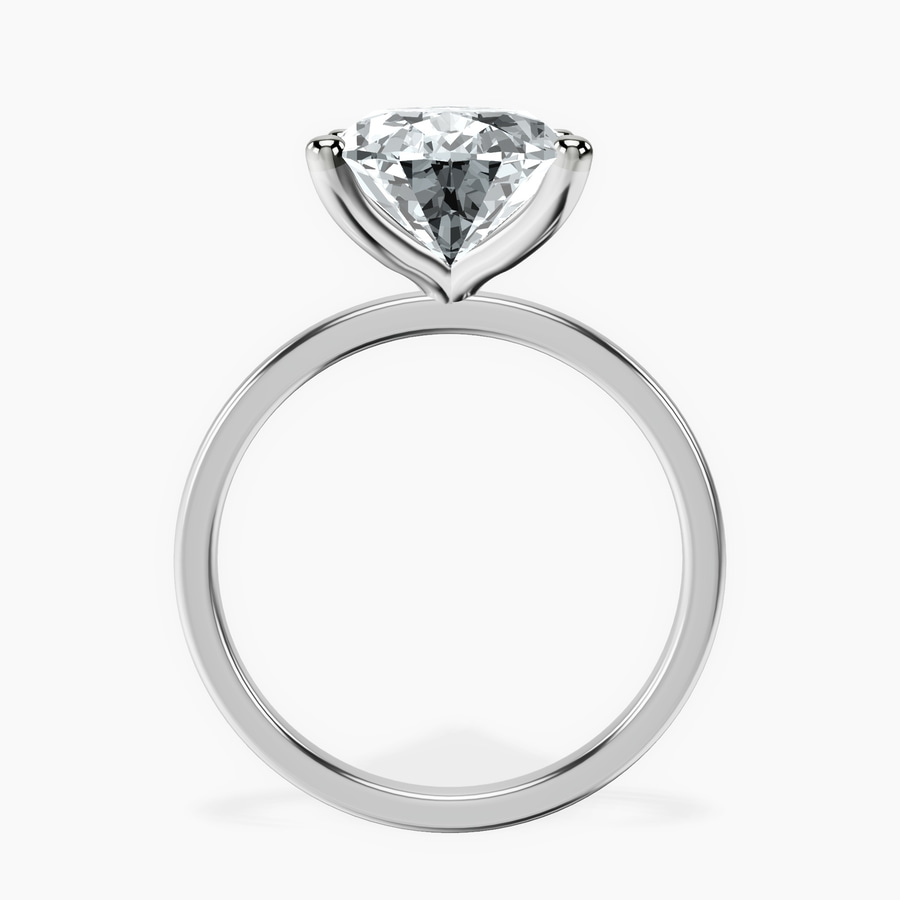 10ct White Gold Four Prong Solitaire 1.5mm Lab Diamond Ring side right image one
