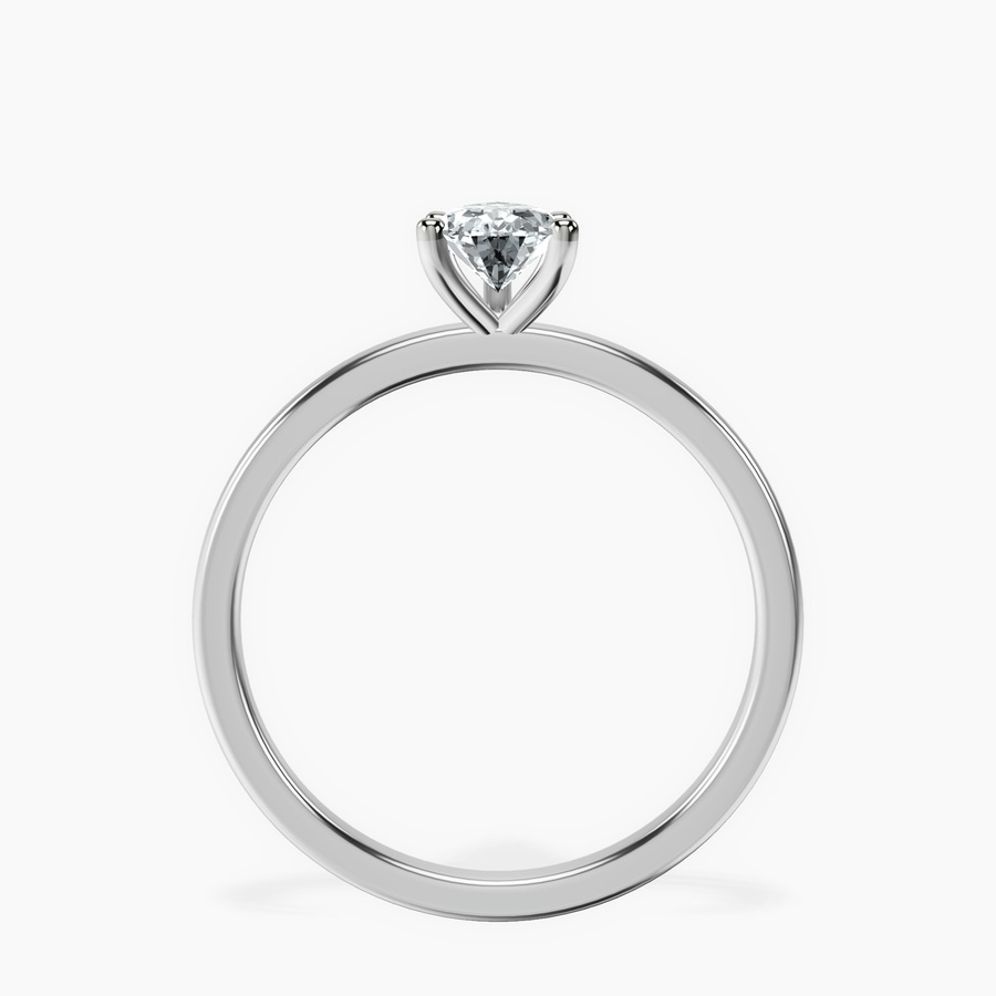 10kt White Gold Four Prong Solitaire 1.5mm Lab Diamond Ring side right image one