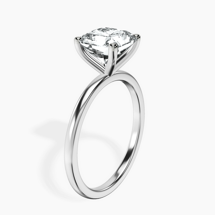 18kt White Gold Four Prong Solitaire 1.5mm Lab Diamond Ring standing product image one