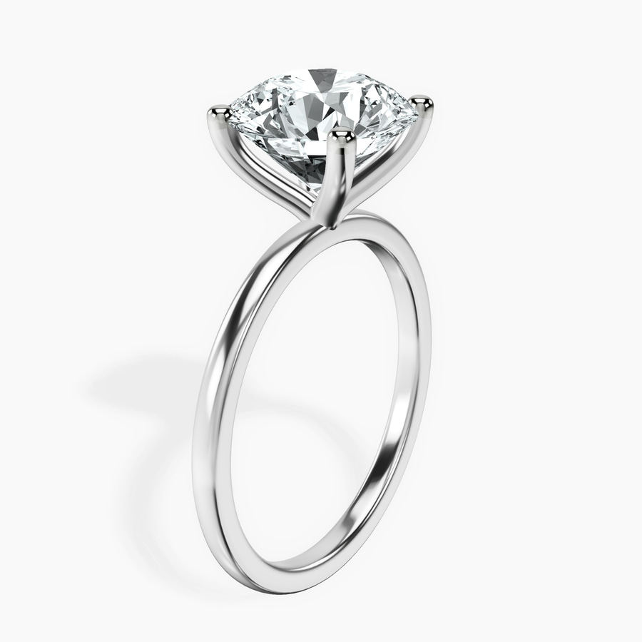 10kt White Gold Four Prong Solitaire 1.5mm Lab Diamond Ring standing product image one