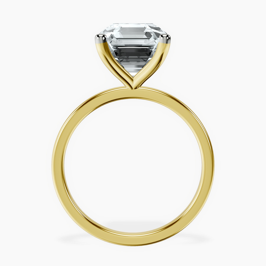 10kt Yellow Gold Four Prong Solitaire 1.5mm Lab Diamond Ring side right image one