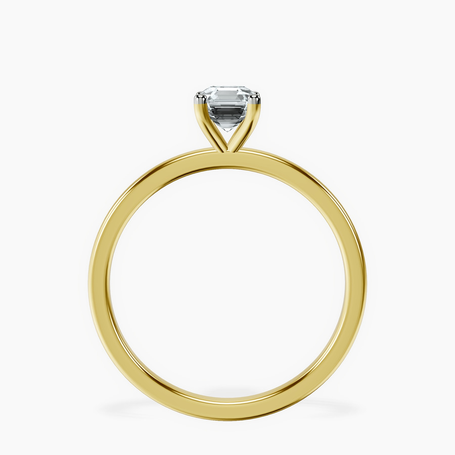 18kt Yellow Gold Four Prong Solitaire 1.5mm Lab Diamond Ring side right image one