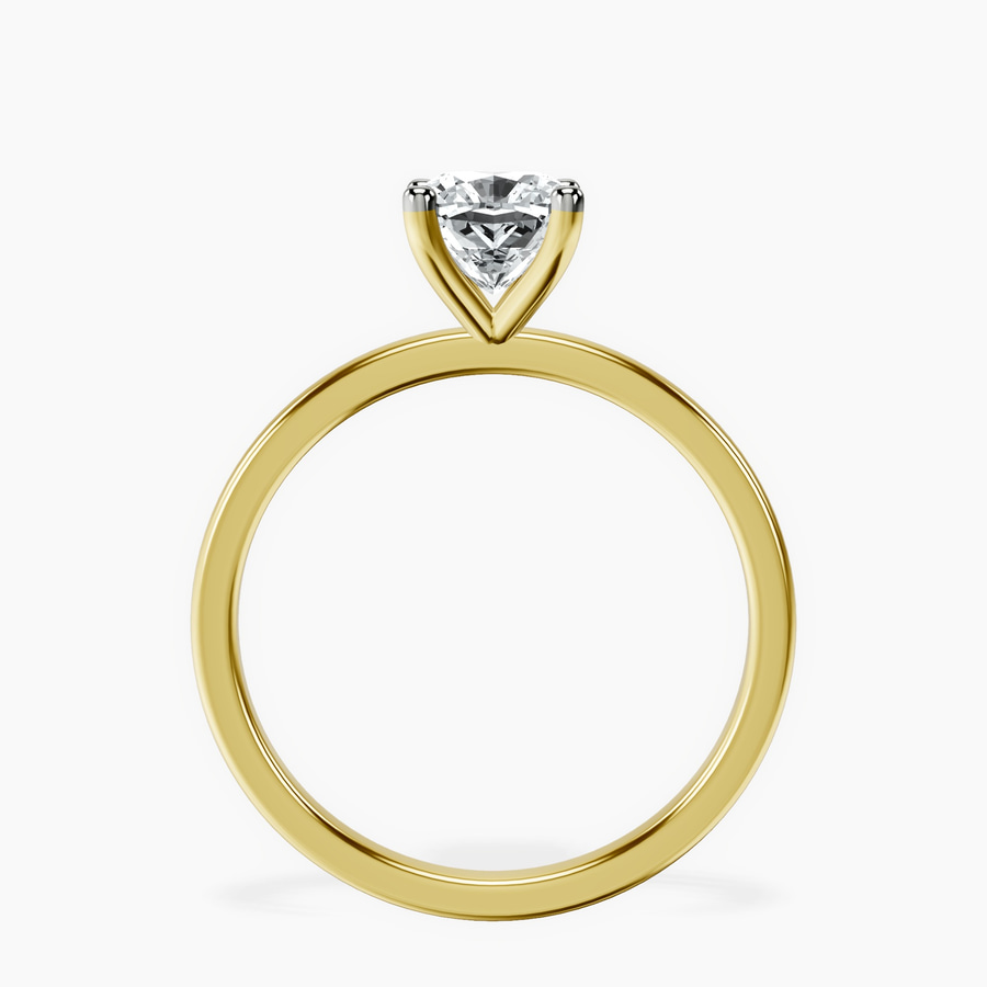 10kt Yellow Gold Four Prong Solitaire 1.5mm Lab Diamond Ring side right image one