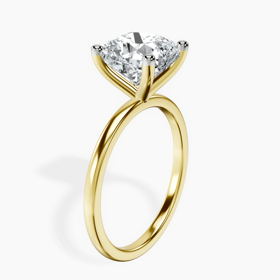 10kt Yellow Gold Four Prong Solitaire 1.5mm Lab Diamond Ring standing product image one
