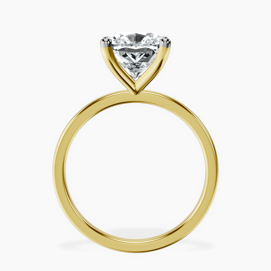 10kt Yellow Gold Four Prong Solitaire 1.5mm Lab Diamond Ring side right image one