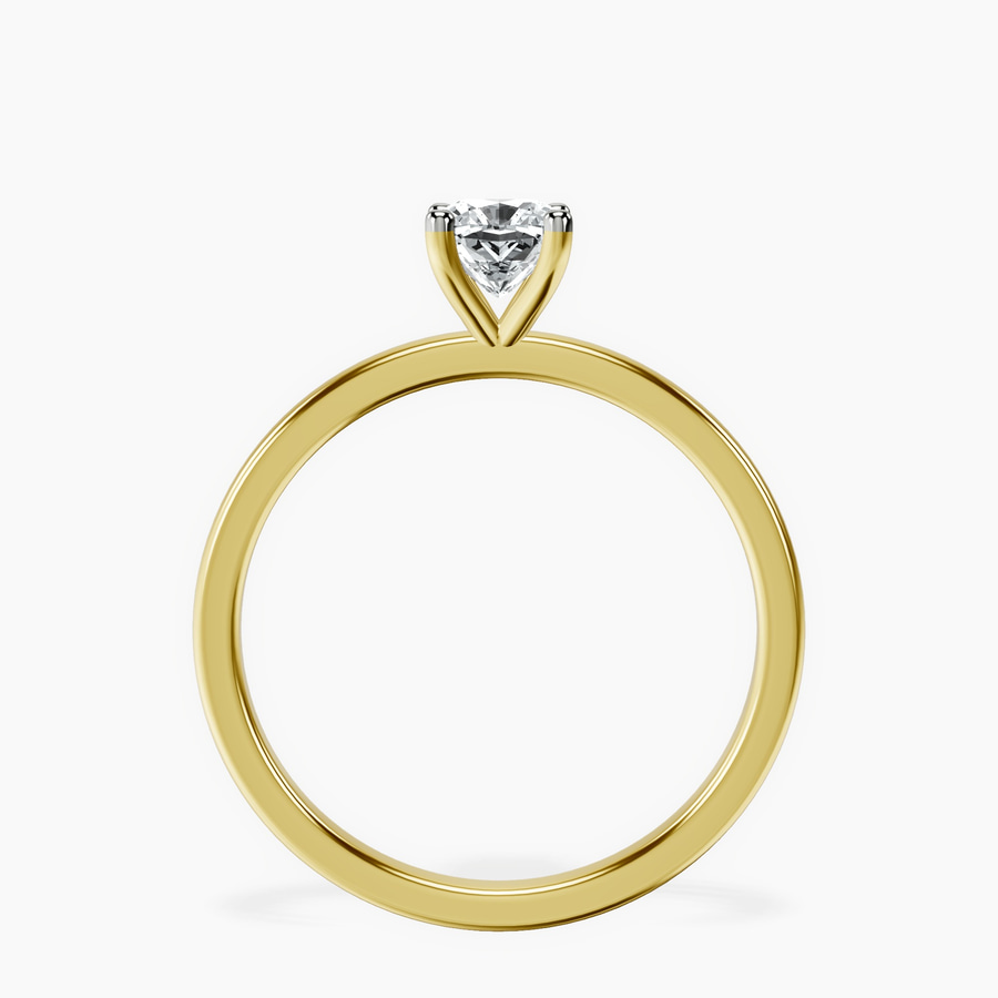 10kt Yellow Gold Four Prong Solitaire 1.5mm Lab Diamond Ring side right image one