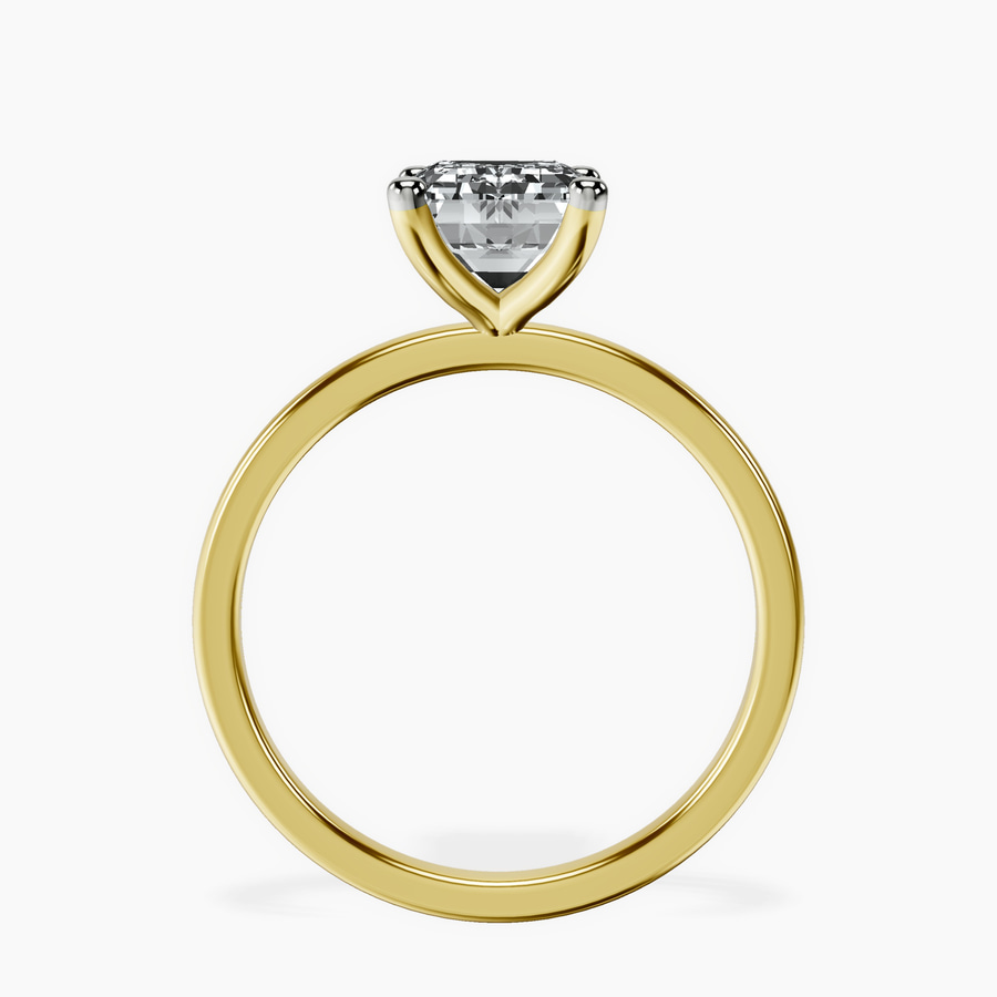 18kt Yellow Gold Four Prong Solitaire 1.5mm Lab Diamond Ring side right image one