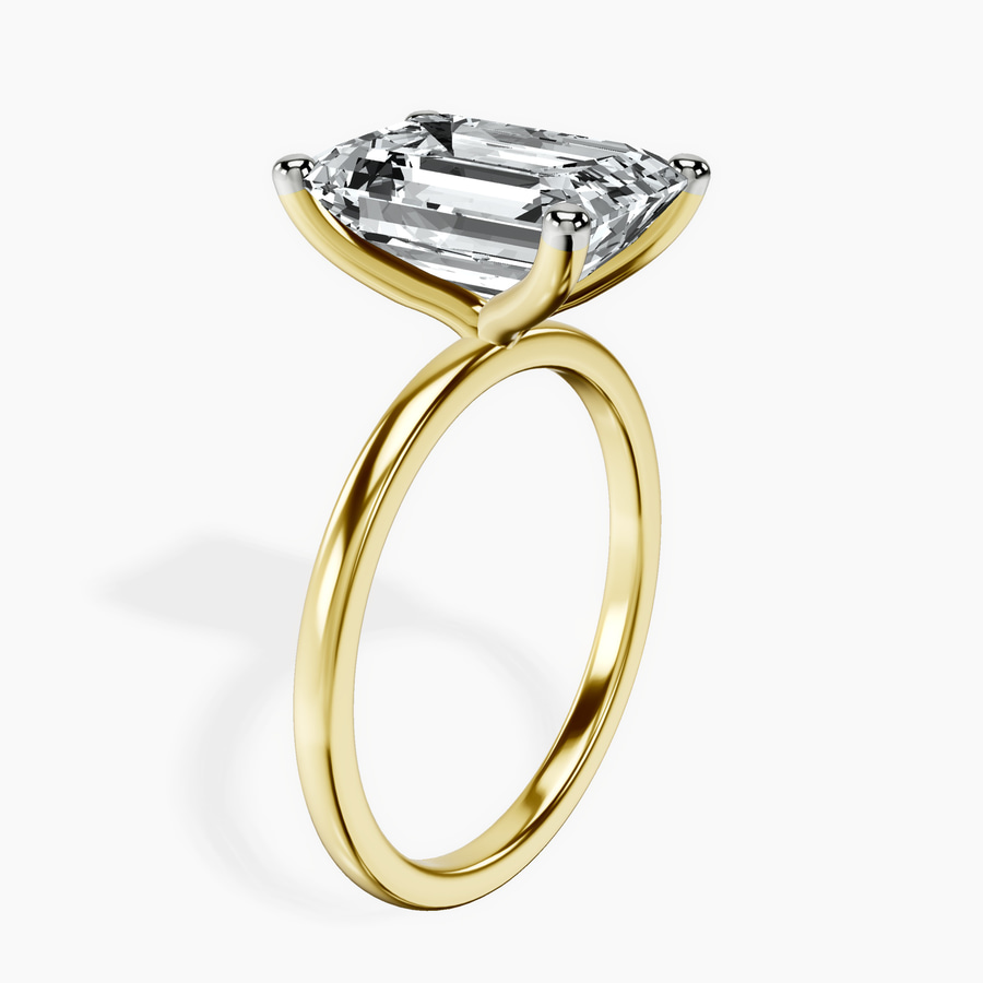 18ct Yellow Gold Four Prong Solitaire 1.5mm Lab Diamond Ring standing product image one
