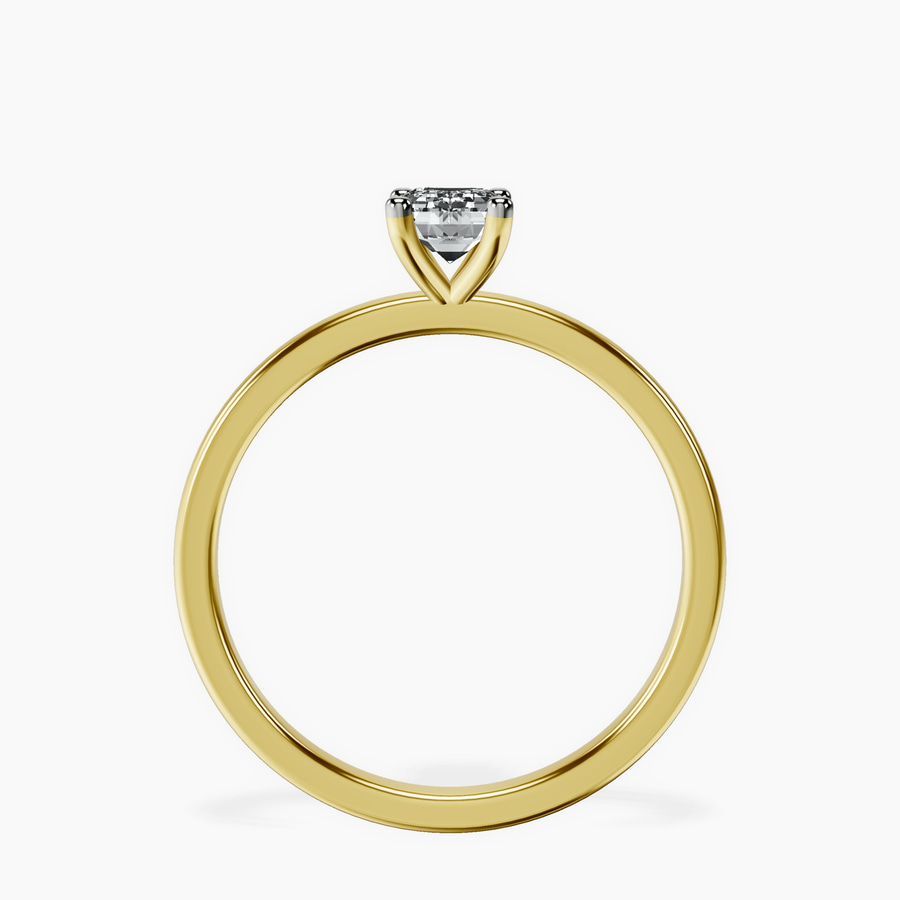 18ct Yellow Gold Four Prong Solitaire 1.5mm Lab Diamond Ring side right image one