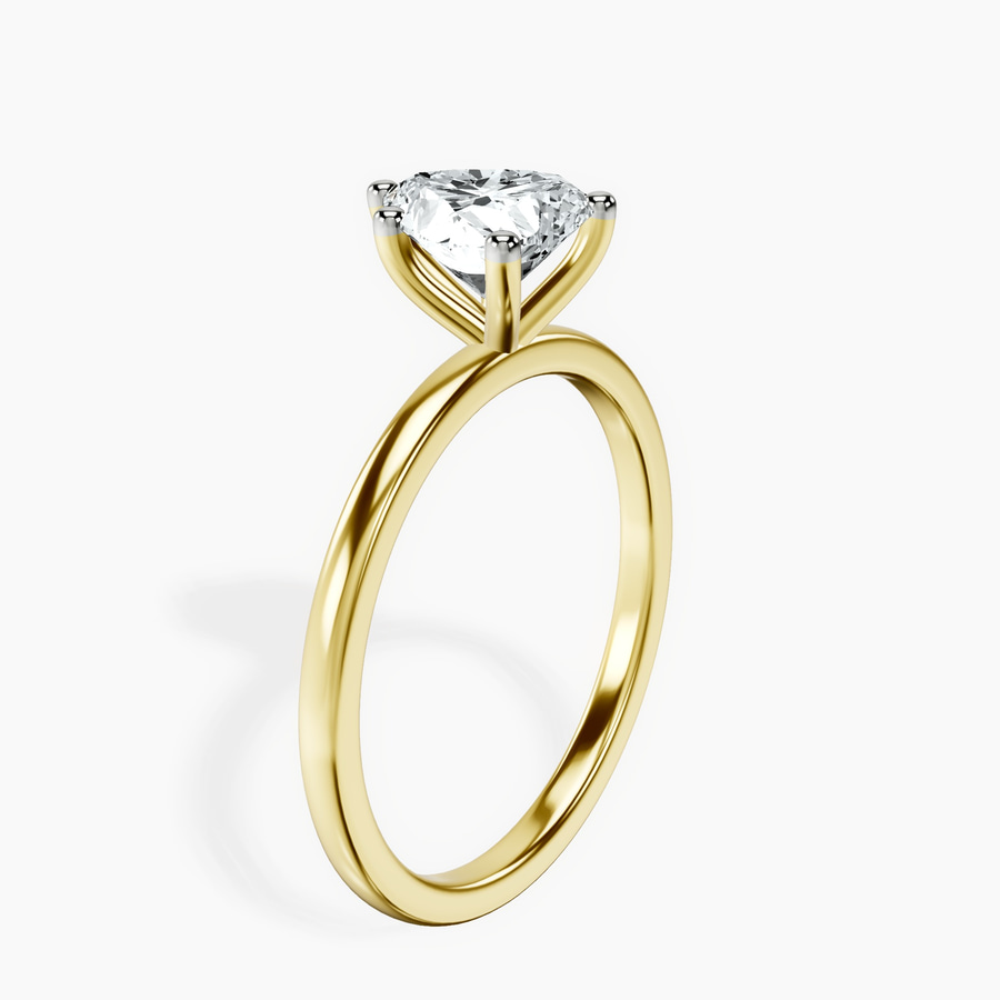 10kt Yellow Gold Four Prong Solitaire 1.5mm Lab Diamond Ring standing product image one