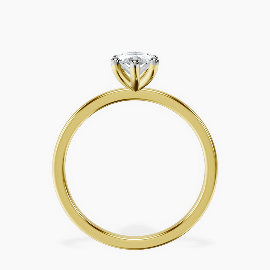 10kt Yellow Gold Four Prong Solitaire 1.5mm Lab Diamond Ring side right image one