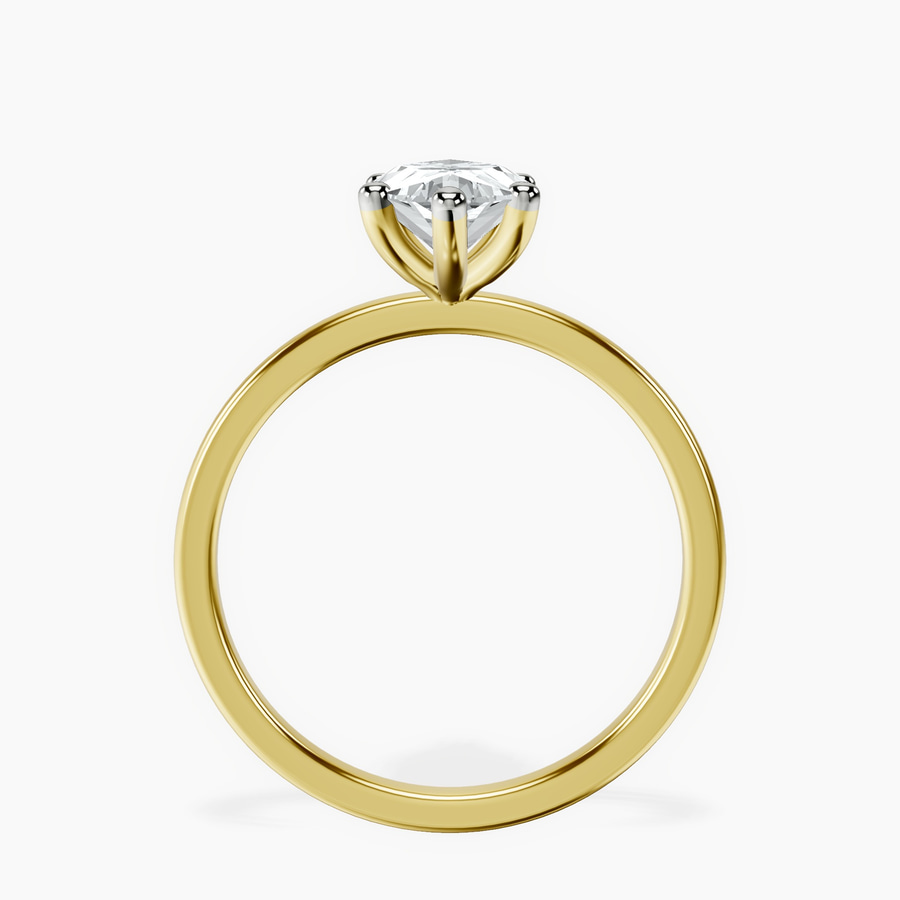 14ct Yellow Gold Four Prong Solitaire 1.5mm Lab Diamond Ring side right image one