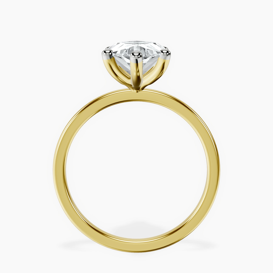 14kt Yellow Gold Four Prong Solitaire 1.5mm Lab Diamond Ring side right image one