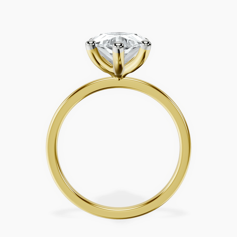 10kt Yellow Gold Four Prong Solitaire 1.5mm Lab Diamond Ring side right image one