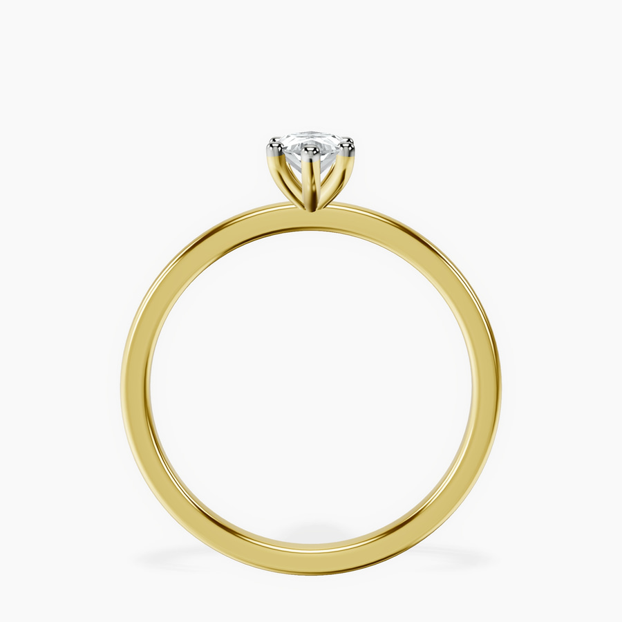 10kt Yellow Gold Four Prong Solitaire 1.5mm Lab Diamond Ring side right image one