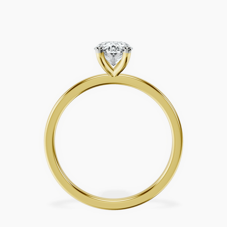 14kt Yellow Gold Four Prong Solitaire 1.5mm Lab Diamond Ring side right image one
