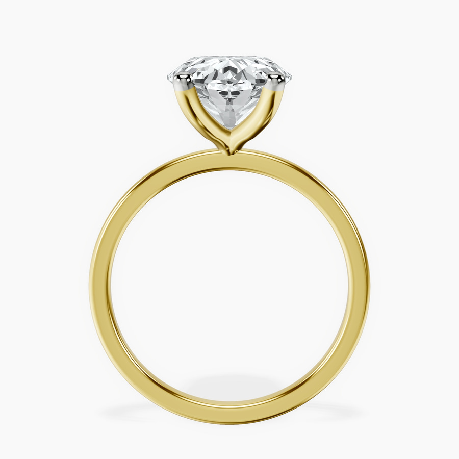 10kt Yellow Gold Four Prong Solitaire 1.5mm Lab Diamond Ring side right image one