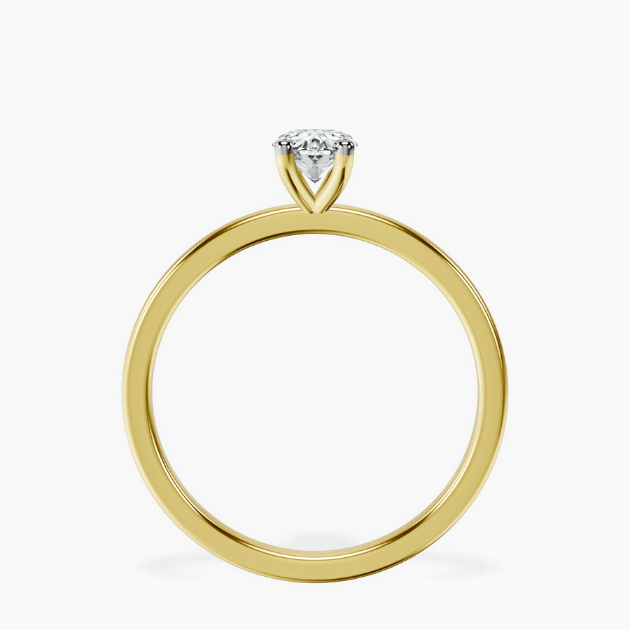 10kt Yellow Gold Four Prong Solitaire 1.5mm Lab Diamond Ring side right image one