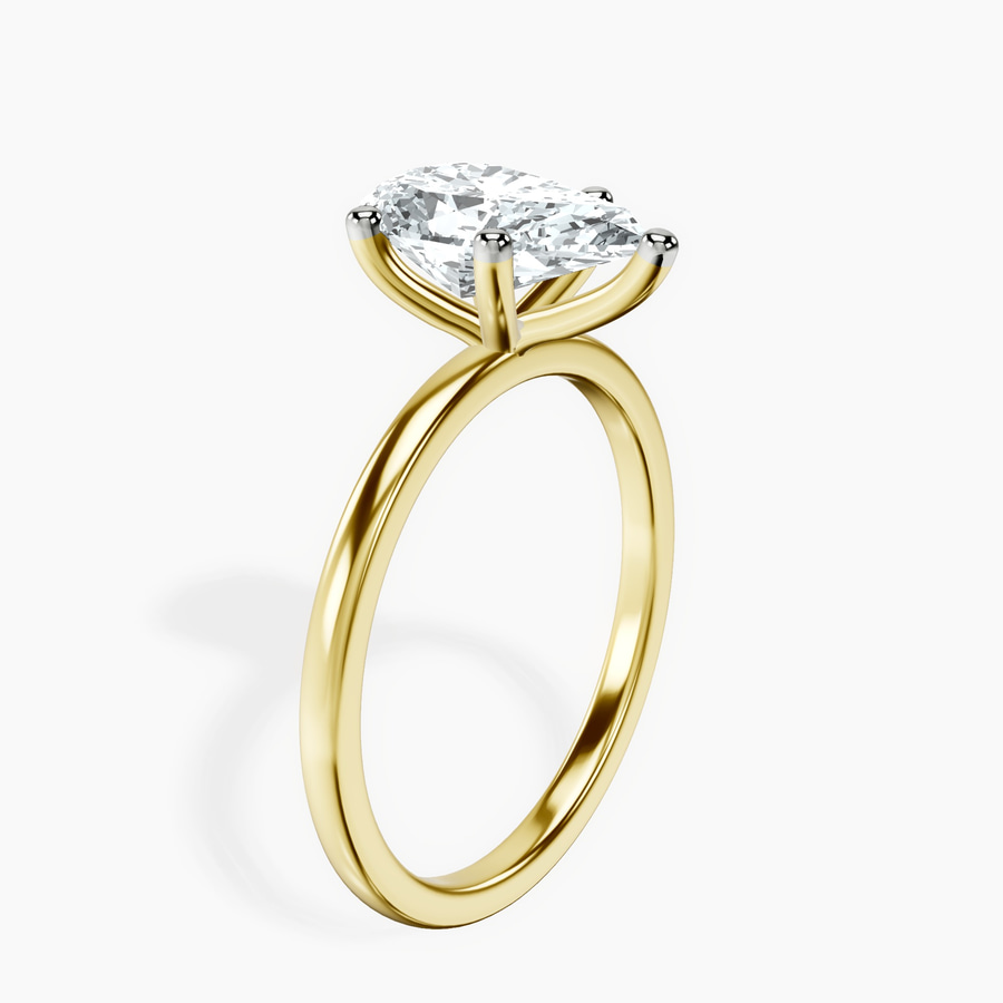 18ct Yellow Gold Four Prong Solitaire 1.5mm Lab Diamond Ring standing product image one